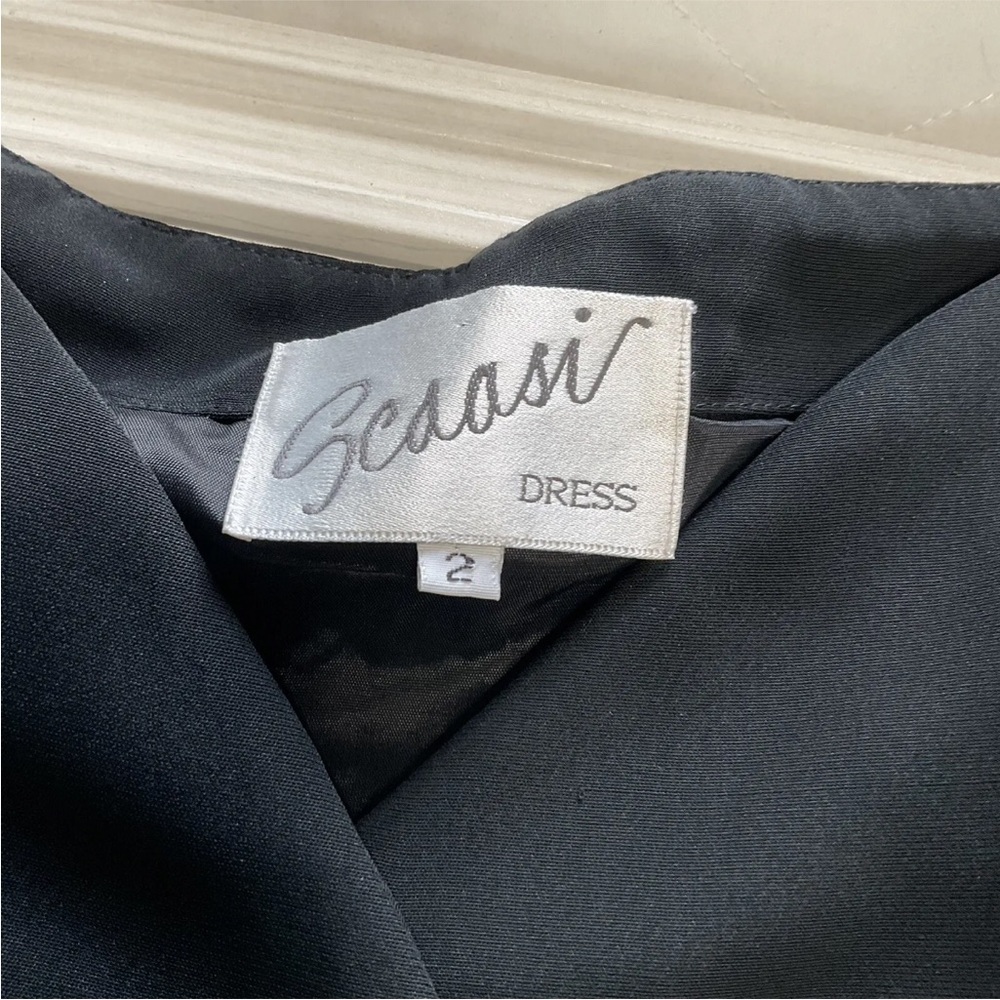 Arnold Scaasi Little-Black-Dress - Off-Shoulder 1980’s Vintage Black Size 2 - Picture 10 of 14